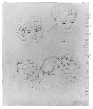 George Augustus Jr Baker Sketches of Heads (from McGuire Scrapbook)